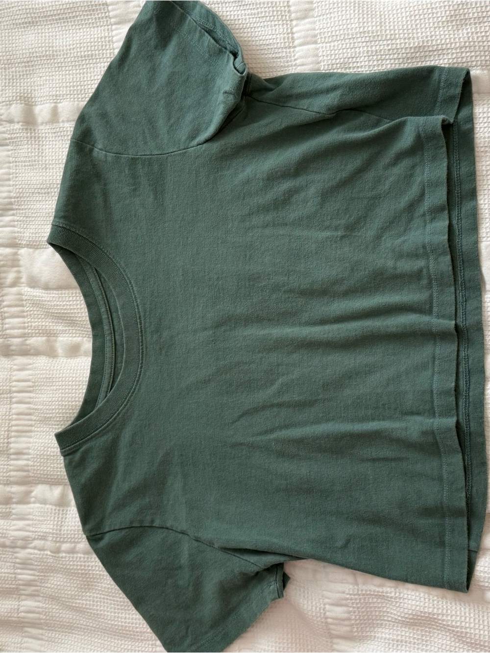 Short Sleeve Crop Tee in Forest Green